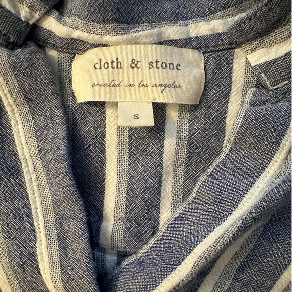 Cloth & Stone Anthropologie denim striped blouse small - Picture 5 of 6